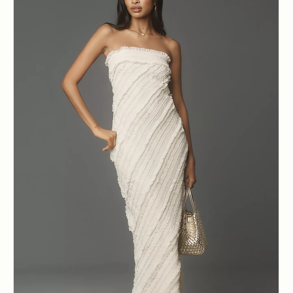 Endless Rose Elegant Cream Strapless Dress